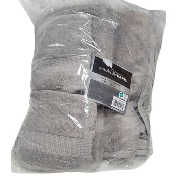 Madison Park Signature Turkish Cotton 6-Pc. Bath Towel Set Color:Silver - Picture 10 of 10